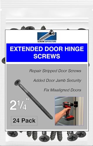 Oil Rubbed Bronze Wood Screws 9 X 2-1/4 Inch Extra Long Steel Door Hinge Screws - Door Security Screws - 24 Pack