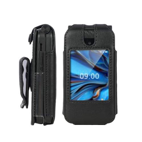 BELTRON Leather Case for Consumer Cellular Iris Easy Flip Phone (2024) / Boost Mobile Summit Flip 4G (SL006D) Form-Fit Cover with Secure Fit, Rotating Belt Clip, Screen & Keypad Protection
