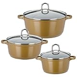 GSW 507004 Gourmet Premium Color Topf-Set, 3-teilig, gold