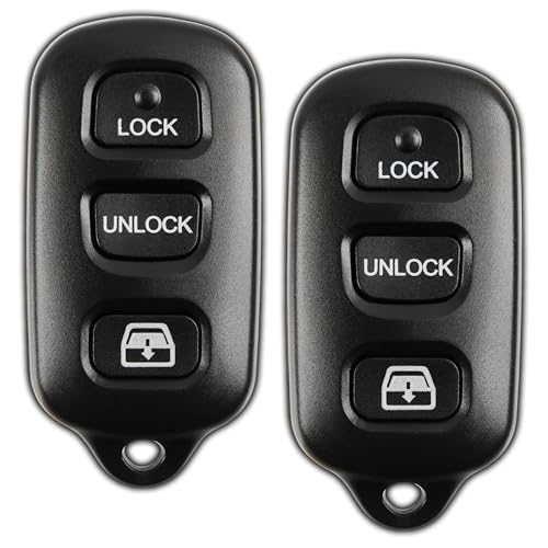 2X Key Fob Replacement for 1999 2000 2001 2002 2003 2004 2005 2006 2007 2008 2009 Toyota Sequoia 4Runner Keyless Entry Remote Remote Control, 3-Button Panic HYQ12BBX, Programming Guide Included