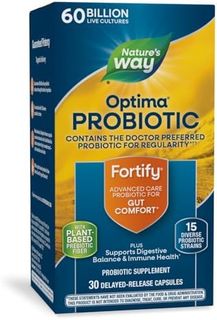 Nature's Way Primadophilus Optima High Potency 60 Billion Active Probiotics, 30 vcaps