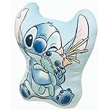 MORIPiLO 抱き枕 ディズニー スティッチ (もちもちダイカットクッション) 肌にやさしいふわモチ触感 グッズ ぬいぐるみ 昼寝枕 ブルー 40x30x10cm Disney キャラクター まくらのモリシタ