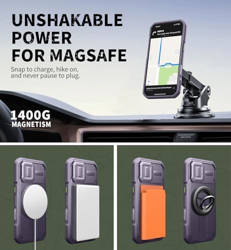 Coque iPhone 17 Magnétique Dexnor Violette avec Support Réglable