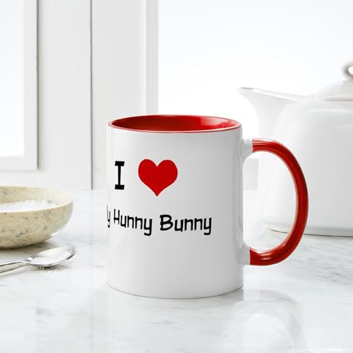 Taza de cerámica 11 oz blanca con interior rojo miniatura 6