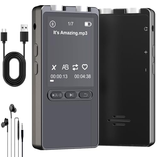 MP3 Player 64GB with Bluetooth UK, 2025 Hi-Fi music player, Sensitive Button, Music MP3 Player, Function for Real time saving of singing music