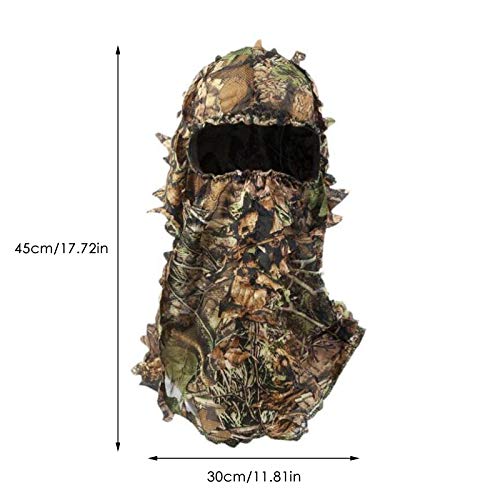 3D Blätter Camouflage Caps, Ghillie Hut Kopfbedeckung Jagd Balaclava Gesichtsmaske Camo Tactical Cap für Outdoor Sport Jagd Ghillie
