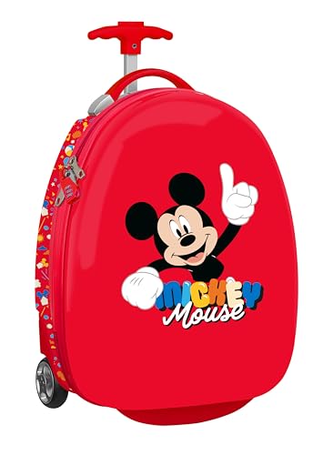 Mickey Mouse Good Day - Trolley de Cabina 16 Pulgadas, Maleta con Ruedas, Candado de Seguridad, Maleta Ligera, 28x23x43 cm
