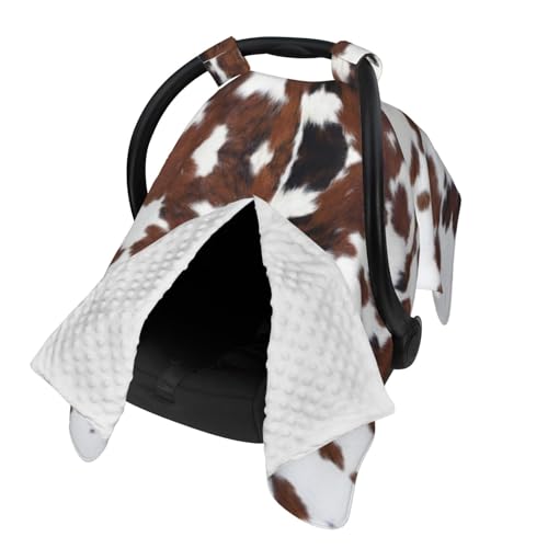 Image of Nursing Cover Breastfeeding Scarf Baby Car Seat Covers Infant Stroller Cover for Girls Windproof Cover Kick-Proof, Soft Stretchy Cow Print for High Chair Shopping Cart