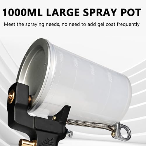 Pistolet pulvérisateur pneumatique pour gelcoat, capacité de 1000 ml, buse de 3 mm pour peinture, résines et réparation automobile