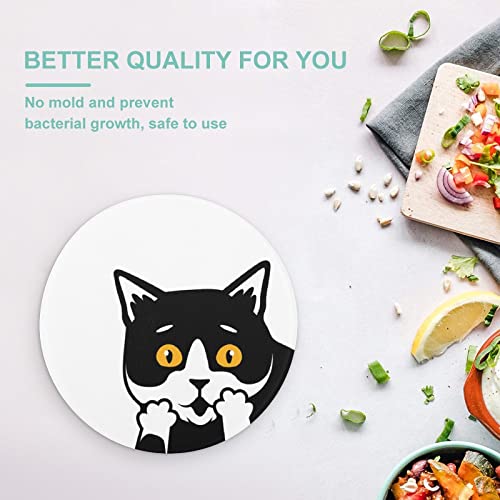 Planche à découper en verre trempé chaton blanc pour plaques de cuisine - 6