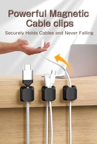 Maveek Magnetic Cable Clips, 5 Pcs Magnetic Cable Management Holder Clips Wire Organiser, Magnetic Cable Tidy Clips with Self-Adhesive Metal Plate for Desktop, Nightstand, Car, Office (Black) - Cosy Home Interiors Maveek Magnetic Cable Clips, 5 Pcs Magnetic Cable Management Holder Clips Wire Organiser, Magnetic Cable Tidy Clips with Self-Adhesive Metal Plate for Desktop, Nightstand, Car, Office (Black) - Image 5