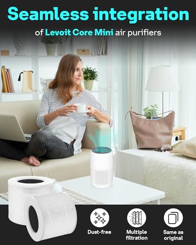 Leemone 4 Pack Core Mini Replacement Filter for LEVOIT Core Mini Air Purifiers,High-Efficiency Activated Carbon