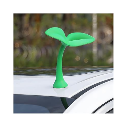 Osilly Car Sprout Topper 3D Cute Sticker, Creative Moving Grass Leaf Dances Vehicle Roof Hood Decal, Lovely Bean Sprout Plant Automotive Exterior Decorations, Universal for Sedan Truck SUV