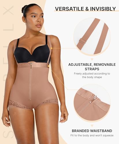 Image of SHAPELLX Fajas Colombianas Shapewear for Women Tummy Control Postpartum Body Shaper Butt Lifting Open Bust Bodysuit