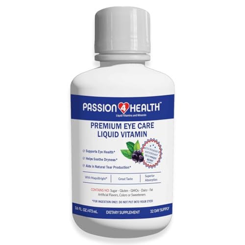 Passion 4 Health Liquid Eye Vitamins - Natural Vision & Adult Eye Care Supplement - Premium Support...