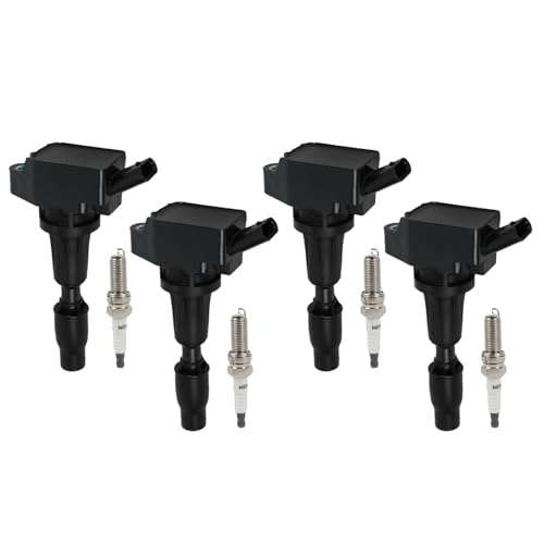 YOMALL 4PCS UF764 Ignition Coils + 4PCS 93175 Iridium Spark Plugs Ignition Coils Pack Fits for 2015-2019 Sonata, 2016-2020 Optima, 2016-2020 Sorento 2.0L 2.4L, 27300-2GGA0 Coil Pack Aftermarket Parts
