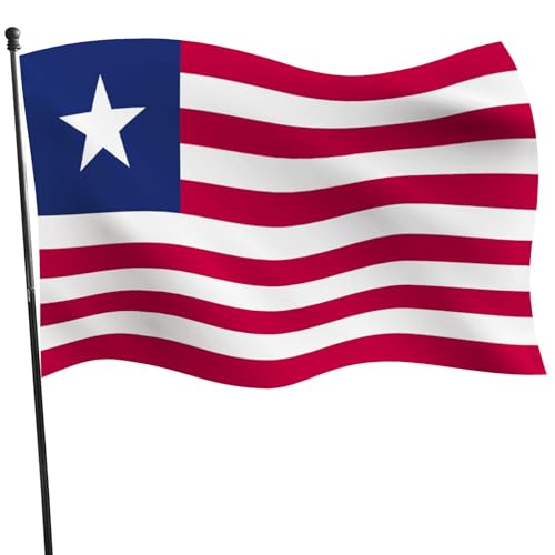 YongFoto Bandeira da Libéria 1,5 x 2,4 m Bandeira Liberiana Banner para celebrações ao ar livre Band