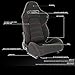 DNA MOTORING 2PCS Racing Bucket Seats with Adjustable Backrest, Single Adjuster and Rail, Compatible with 4 Point Harness, Woven Fabric, Black/Red, RS-JBR-005-BK-RD
