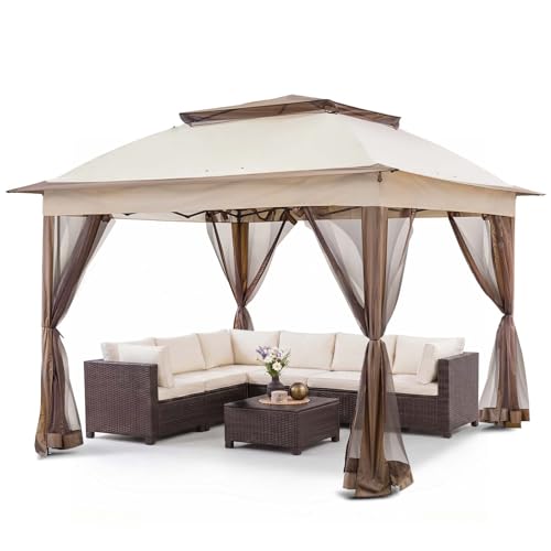 COOS BAY 11x11 Pop Up Gazebo with Mesh Netting, Instant