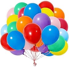 LOKITOKI Latex Balloons, 100-Pack, 10-12 inch Multi-Colour Party Decorations, Rainbow Colours for Birthday, Wedding, Anniversary & Baby Shower
