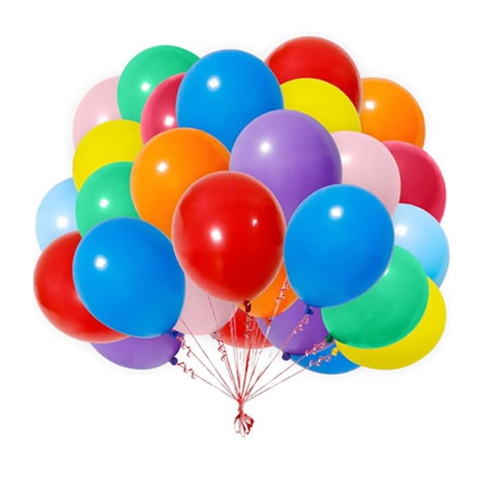 LOKITOKI Latex Balloons 100-Pack 10-12 inch Multi-Colour Party Decorations Rainbow Colours for Birthday Wedding Anniversary & Baby Shower