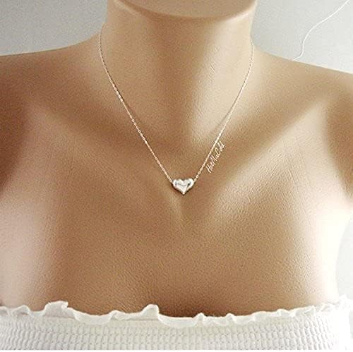 HotMixCold Dainty Puffy Heart Necklace, Silver Heart Jewelry, Simple Everyday Jewelry, Affordable Bridesmaid Gifts - Image 6