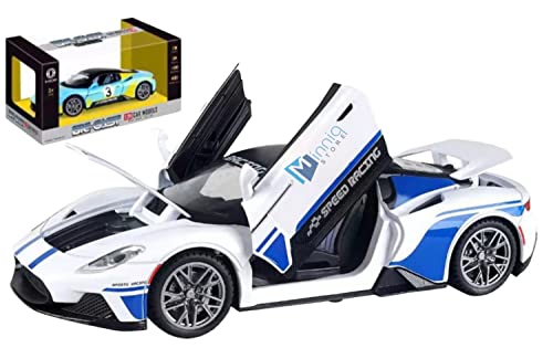 Image of 1 /24 Ford-GT Sports Edition Model Car with Box, Zinc Alloy Pull Back Toy car with Sound and Light for Kids Boy Girl Gift?Colors as Per Stock? (Ford-GT Sports Edition 1:22)