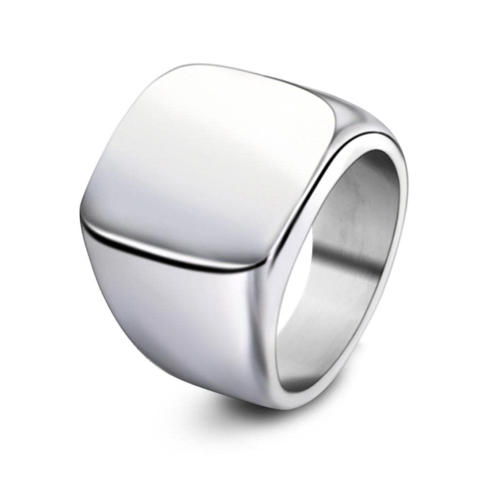 Rings For Men Square Geometrical Metal Stainless Steel Biker Ring Silver Colour (US 10) (B0BRCT8J3T) Amazon Price History, Amazon Price Tracker