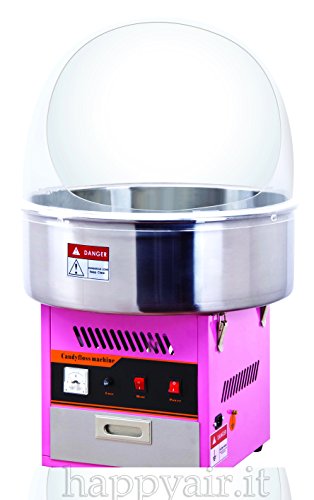 Macchina per lo zucchero filato professionale con cupola Happy...