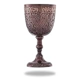 REPLICARTZ Brass Chalice Goblet - Hand Engraved Wine Glass Liquor Cup, Wine Goblet for Party, Weddin
