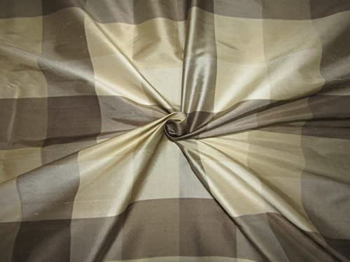 Tissu pure soie Dupioni haut de gamme reflets dorés et gris pour haute couture