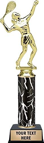 Crown Awards Tennis Serve Female Trophies, Personalized Black Lightning Tennis Serve Female Trophy, Custom Engraving Included Prime