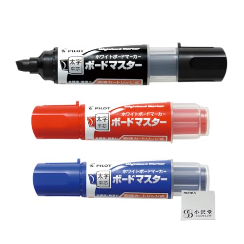 パイロット ホワイトボードマーカー ボードマスター 太字 平芯 黒青赤 3本 WMBM-18BMC-B WMBM-18BMC-R WMBM-18BMC-L 業務用 会議用 掲示用 OZAWAセット