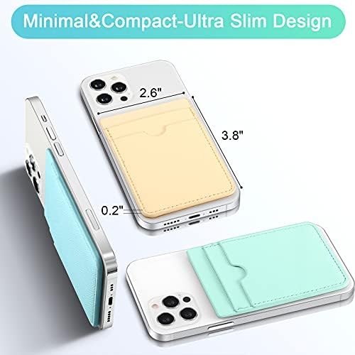 Weewooday 6 Pieces Phone Card Pocket Holder Phone Card Stick PU Leather Cell Phone Card Pocket, ID Credit Card Wallet Phone Case Pouch for Back of Phone Compatible with Most Smartphones (Mixed Color)