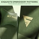 Huracan Velvet Fabric Gaming Chair with Footrest for Adults, Ergonomic Gaming Chairs with Massage Lumbar, Reclining Racing Computer Chair with Spring Cushion for Home Office Video Game, Green - Image 4