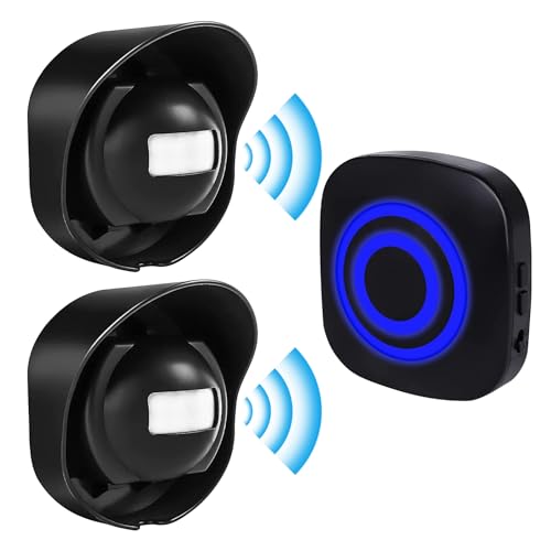 Vegena Sonnette De Porte, Détecteur De Passage, Sonnette De Porte avec Détecteur De Mouvement, 38 Sonneries & Flash LED, pour Maison/Usines/Garage(1...