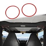 Jimen Compatible with Jeep Wrangler TJ 1997-2006, 1 Pair Roof Speaker Cover Trim Frame (Red)
