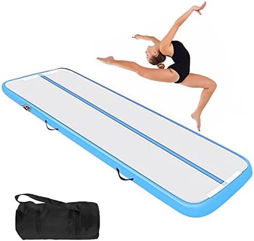 Tumbling Gymnastics Mat Inflatable 10cm Thick Air Floor Practice Gymnastics Workout Mat Practice for Home Use/Training/Cheer leading/Yoga/Water Fun No inflatable pump