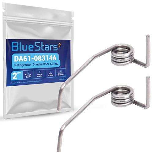 BlueStars DA61-08314A Refrigerator Divider Door Spring Replacement Part Compatible with Samsung Refrigerators RF261BEAEBC/AA RF260BEAEBC/AA RF261BEAESR/AA - Stainless Steel Springs - Pack of 2