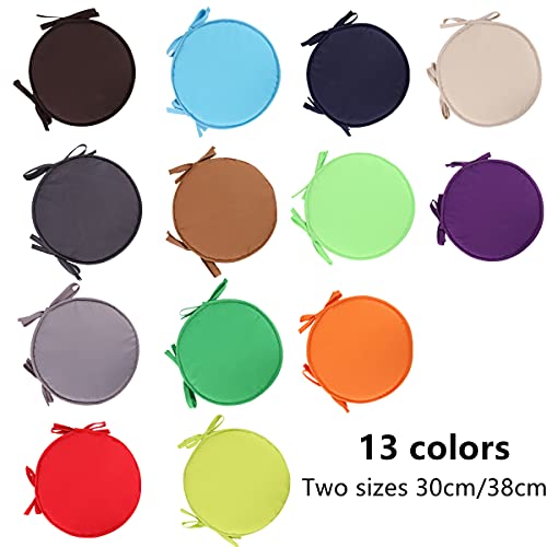 Cmeilau Colorful IndoorOutdoor Chair Pads Round Seat Cushions Garden Patio Home Cushions - Diameter 30cm38cm,Patio Furniture Cushion Cover,Round Seat Garden Pads, Red