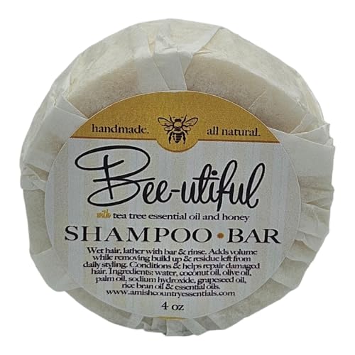 Amish Country Bee-utiful Shampoo Bar – Nourishing Honey Tea Tree Hair Care, Eczema, Psoriasis, Itchy Scalp Relief
