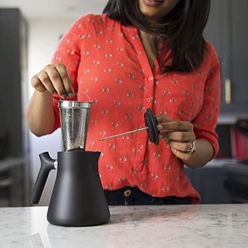 Fellow Raven Stovetop Tea Kettle - Teapot With Integrated Stainless Steel Loose Leaf Tea Infuser And Thermometer, No Whistle Kettles, Matte Black, 1 Liter #TOP6
