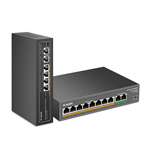 MokerLink PoE Switch, 6 Puertos y 10 Puertos PoE Switch, Soporta IEEE802.3af/at, Metal, Plug & Play miniatura 1
