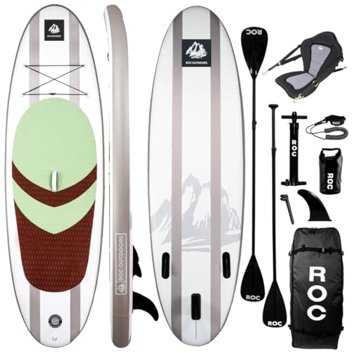 Polar Outdoors by Roc Inflatable Stand Up Paddle Board with Premium SUP Paddle Board Accessories, Wide Stable Design, Non-Slip Comfort Deck for Youth & Adults.