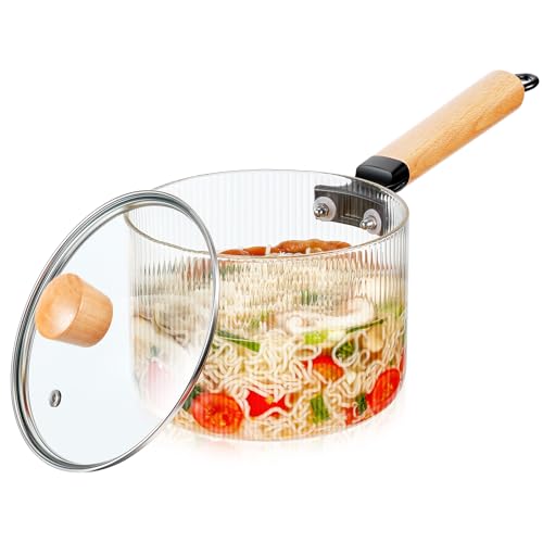 Domensi Clear Glass Pots for Cooking 60 Oz/ 1.8 l