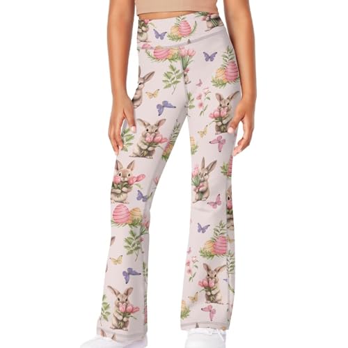 Easter Flare Pants for Girls 5-14 Years Wide Leg Long Bell Bottoms Kids School Workout Yoga Leggings Bootcut3