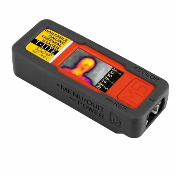 M5Stack Official T-Lite Thermal Imaging & Monitoring Camera, 1.14" LCD Display, ESP32 WiFi, MLX90640 110°x75° FOV, 32x24 Resolution, Type-C Port, 160mAh Battery