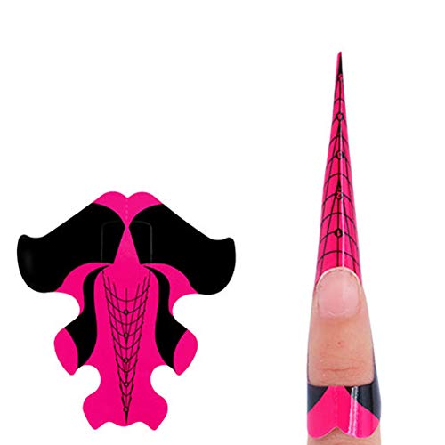 Beetoo Art Nail Extension Paper Nail Art Tips Guide Sticker French DIY Tool UV GEL Form Guide Stickers 100 Pcs (Goldfish style)