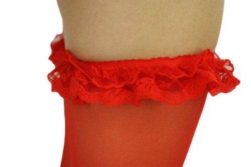 Image of ToBeInStyle Women's Sheer Banded Thigh High Socking w /Opaque Band