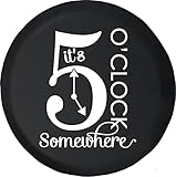 Spare Tire Cover It's 5 O'clock Somewhere Black 32 Inch
